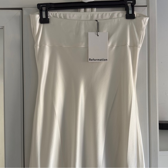 Reformation Oren Silk Dress in Ivory Bridal Silk Size Medium